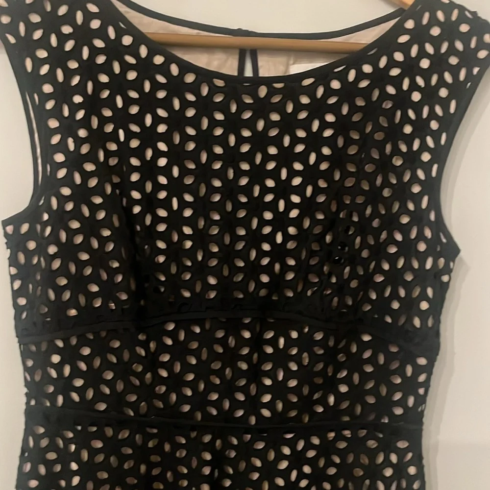 Loft Black Eyelet Dress, Size 0 - Picture 4 of 5